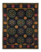 One-of-a-Kind Imported Hand-knotted Area Rug  - Black, 9' 1" x 11' 4" - Modern Rug Importers