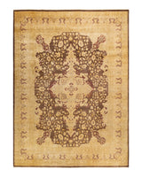 One-of-a-Kind Imported Hand-Knotted Area Rug  - Brown, 9' 1" x 12' 4" - Modern Rug Importers