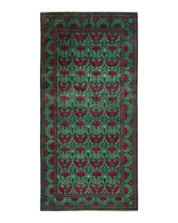 One-of-a-Kind Imported Hand-knotted Area Rug  - Green, 8' 1" x 16' 1" - Modern Rug Importers