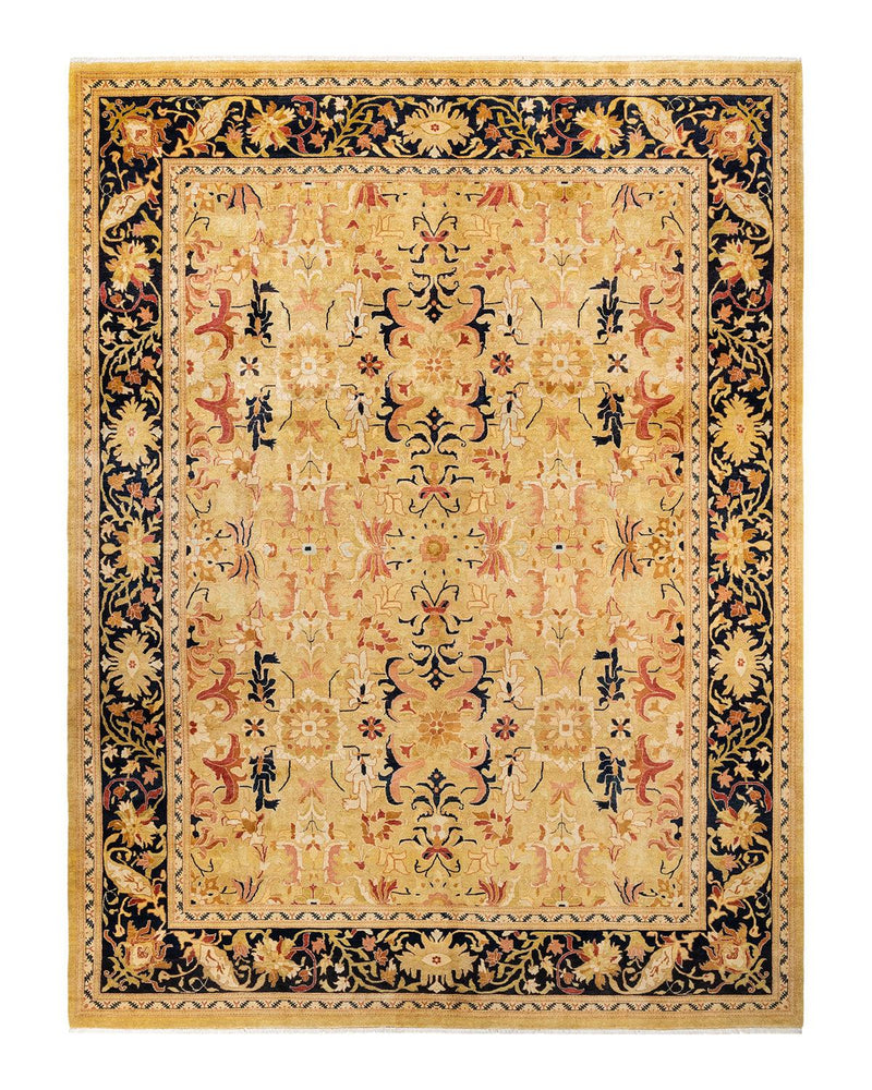 One-of-a-Kind Imported Hand-Knotted Area Rug  - Green, 9' 4" x 12' 2" - Modern Rug Importers