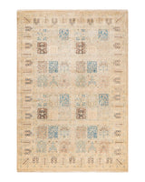 One-of-a-Kind Imported Hand-Knotted Area Rug  - Ivory, 6' 3" x 9' 1" - Modern Rug Importers