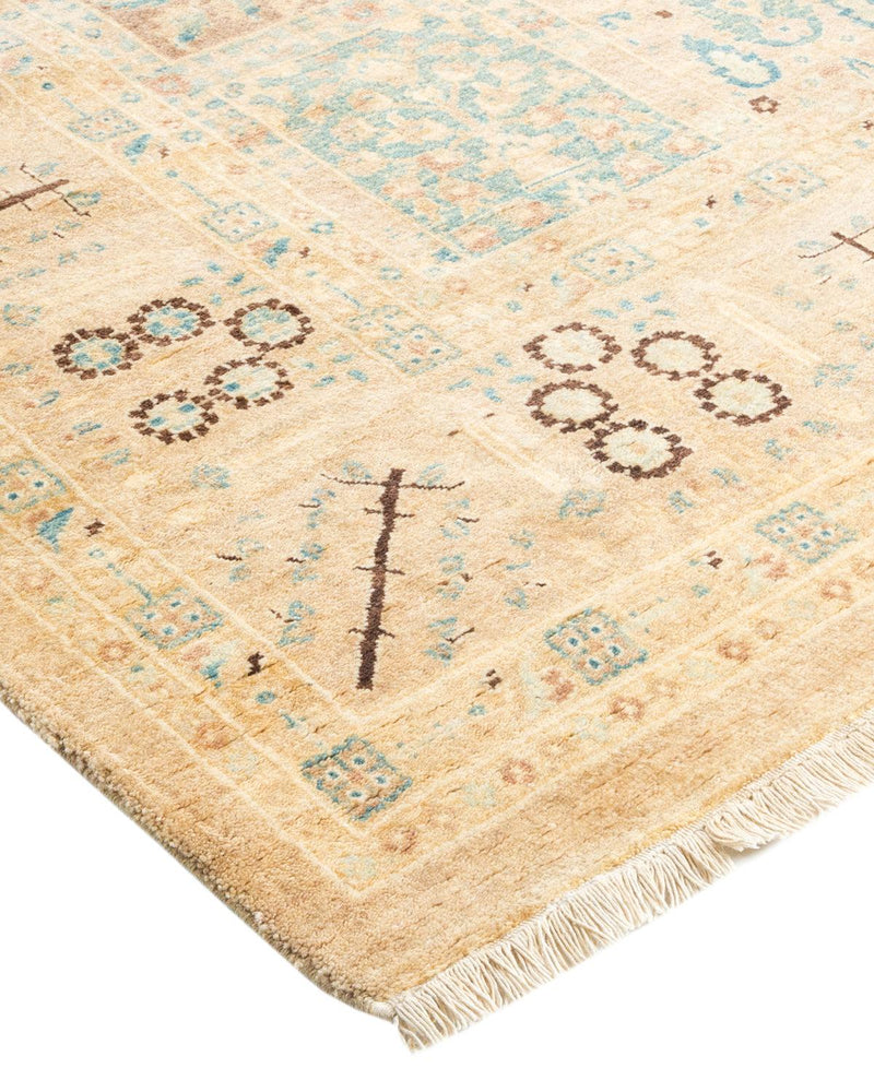 One-of-a-Kind Imported Hand-Knotted Area Rug  - Ivory, 6' 3" x 9' 1" - Modern Rug Importers