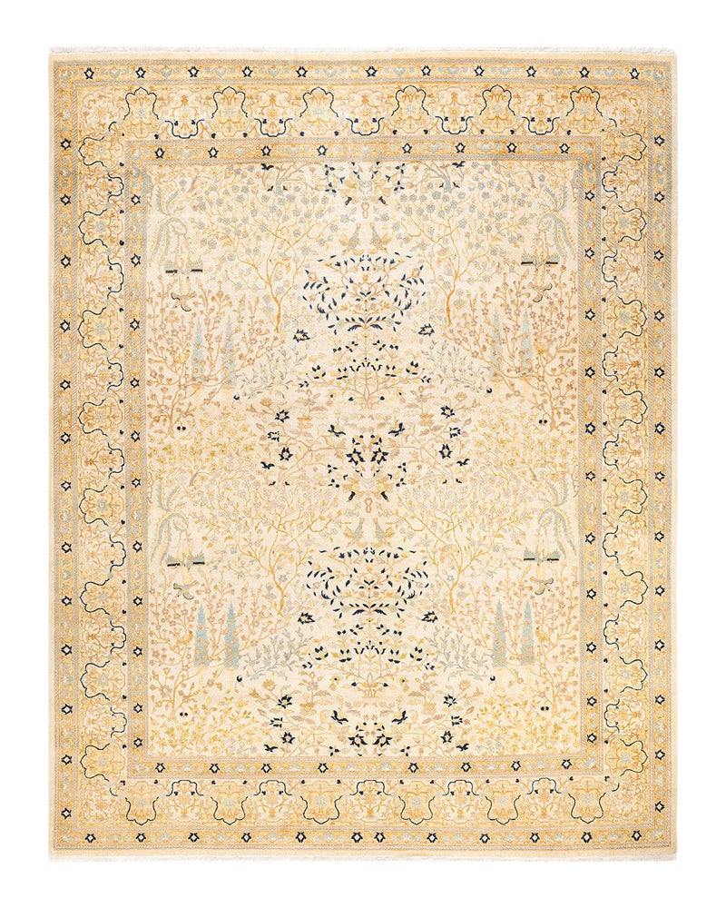 One-of-a-Kind Imported Hand-Knotted Area Rug  - Ivory, 8' 1" x 10' 6" - Modern Rug Importers