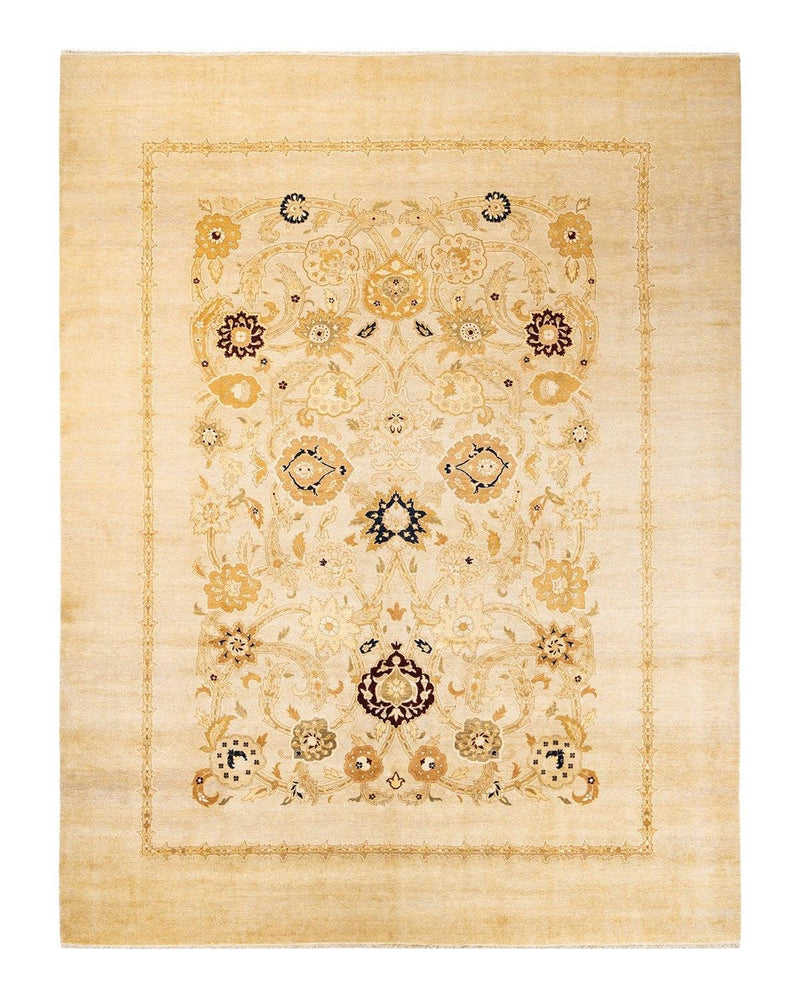 One-of-a-Kind Imported Hand-Knotted Area Rug  - Ivory, 9' 0" x 11' 9" - Modern Rug Importers