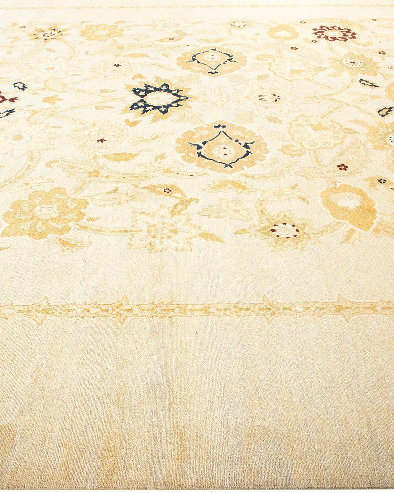 One-of-a-Kind Imported Hand-Knotted Area Rug  - Ivory, 9' 0" x 11' 9" - Modern Rug Importers