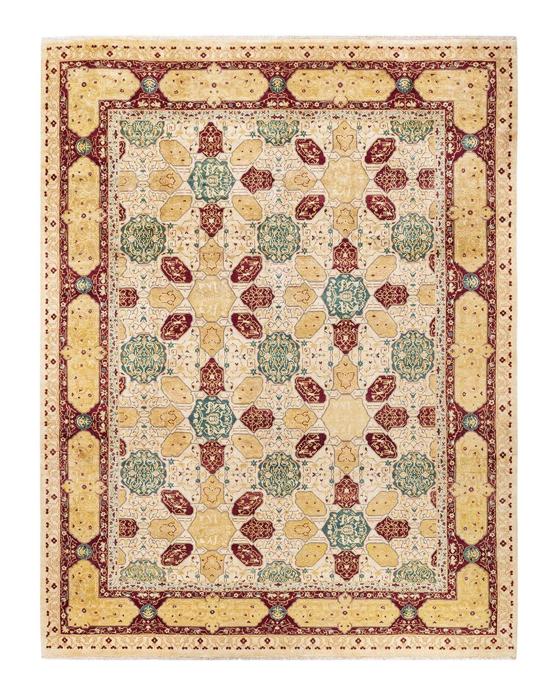 One-of-a-Kind Imported Hand-Knotted Area Rug  - Ivory, 9' 2" x 11' 10" - Modern Rug Importers