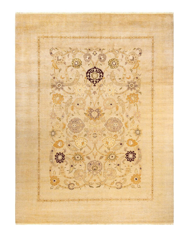 One-of-a-Kind Imported Hand-Knotted Area Rug  - Ivory, 9' 2" x 12' 2" - Modern Rug Importers