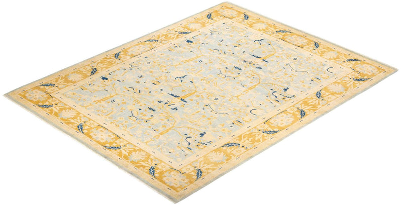 One-of-a-Kind Imported Hand-Knotted Area Rug  - Light Blue, 8' 2" x 10' 6" - Modern Rug Importers