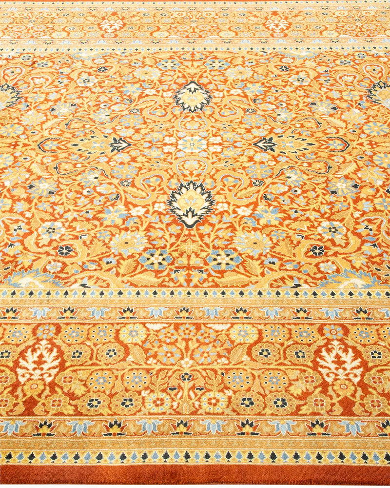 One-of-a-Kind Imported Hand-Knotted Area Rug  - Orange, 6' 1" x 9' 4" - Modern Rug Importers