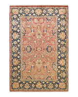 One-of-a-Kind Imported Hand-Knotted Area Rug  - Orange, 6' 2" x 9' 1" - Modern Rug Importers