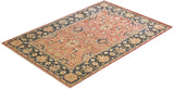 One-of-a-Kind Imported Hand-Knotted Area Rug  - Orange, 6' 2" x 9' 1" - Modern Rug Importers