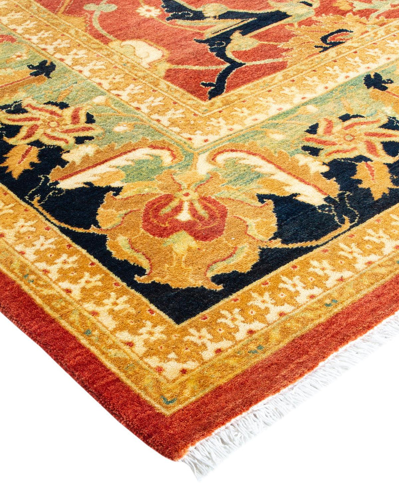 One-of-a-Kind Imported Hand-Knotted Area Rug  - Orange, 8' 0" x 10' 1" - Modern Rug Importers