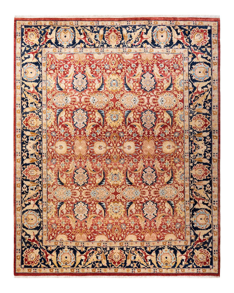 One-of-a-Kind Imported Hand-Knotted Area Rug  - Orange, 8' 0" x 9' 10" - Modern Rug Importers