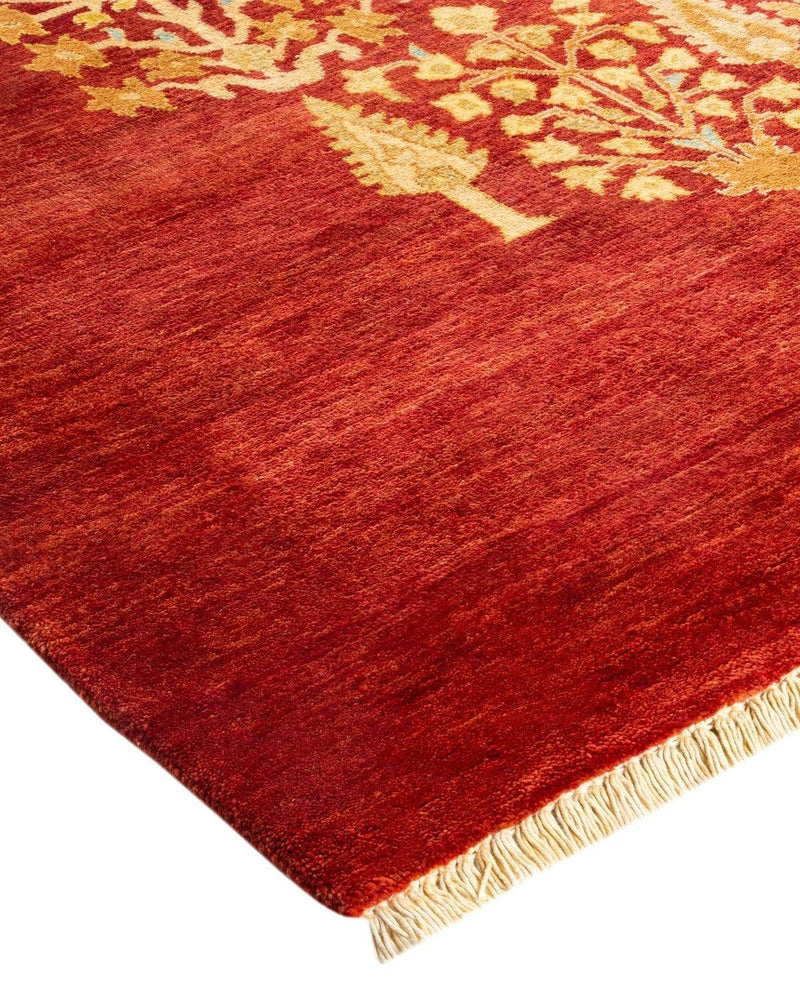 One-of-a-Kind Imported Hand-Knotted Area Rug  - Orange, 9' 1" x 12' 1" - Modern Rug Importers