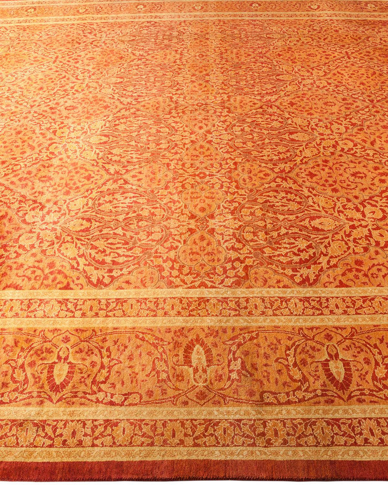 One-of-a-Kind Imported Hand-knotted Area Rug  - Orange, 9' 4" x 12' 4" - Modern Rug Importers