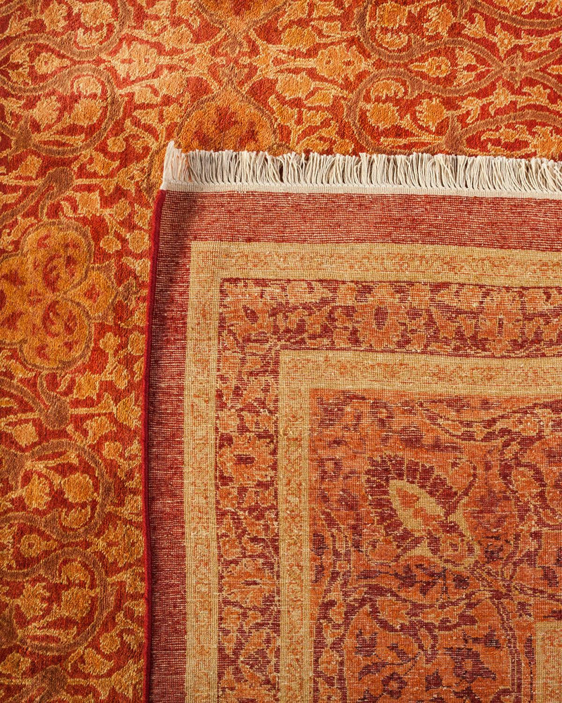 One-of-a-Kind Imported Hand-knotted Area Rug  - Orange, 9' 4" x 12' 4" - Modern Rug Importers