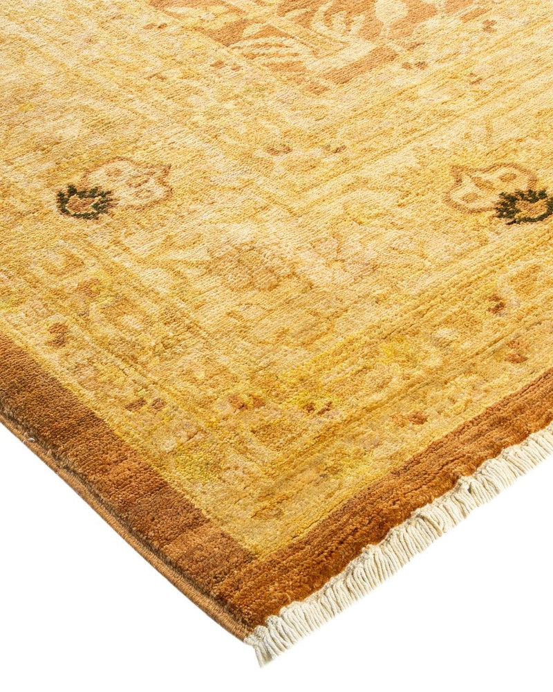 One-of-a-Kind Imported Hand-Knotted Area Rug  - Yellow, 9' 2" x 11' 8" - Modern Rug Importers