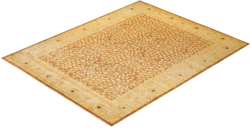 One-of-a-Kind Imported Hand-Knotted Area Rug  - Yellow, 9' 2" x 11' 8" - Modern Rug Importers