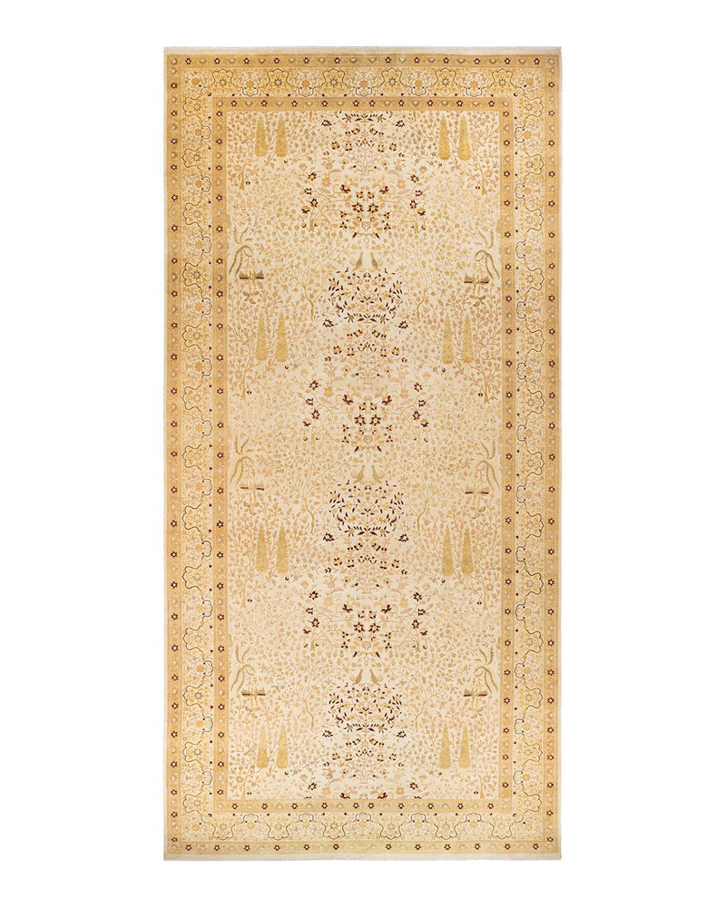 One-of-a-Kind Imported Hand-knotted Runner Rug  - Ivory, 9' 2" x 19' 8" - Modern Rug Importers