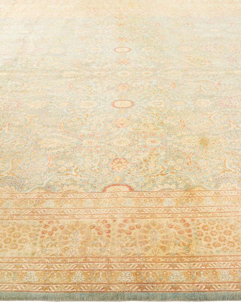 One-of-a-Kind Imported Hand-knotted Runner Rug  - Light Blue, 9' 3" x 18' 2" - Modern Rug Importers