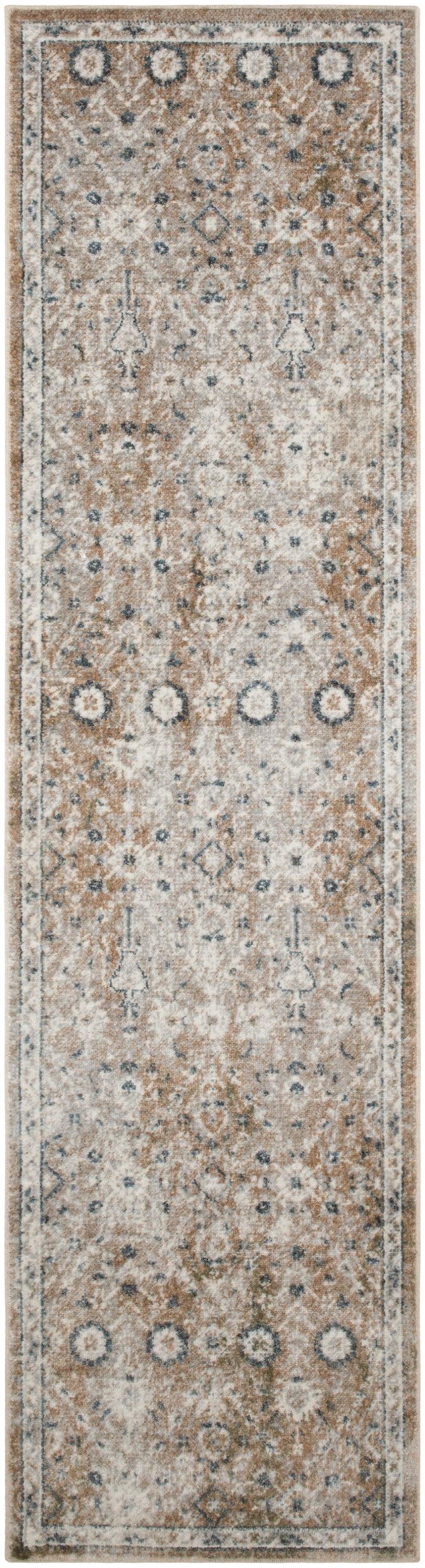 Nourison Astra Machine Washable ASW16 Gold Grey Vintage Indoor Rug