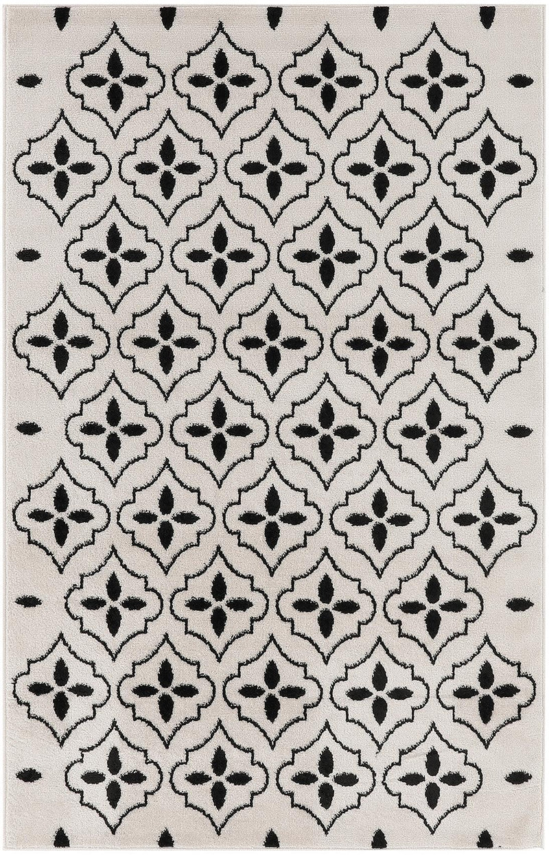 Nourison Nourison Essentials NRE04 Ivory Black Modern Rug