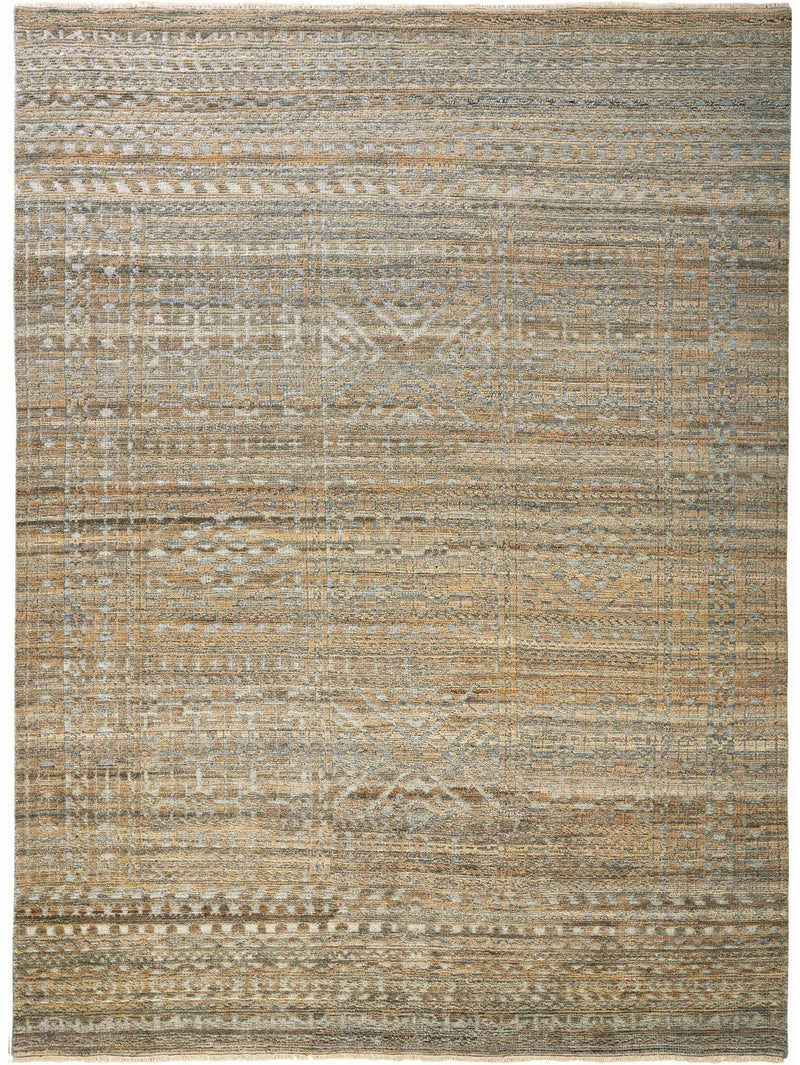 Payton Abstract Tribal Rug, Golden Brown/Gray, 5ft-6in x 8ft-6in Area Rug - Modern Rug Importers