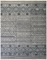 Payton Tribal Diamond Rug, Gray/Denim Blue, 5ft - 6in x 8ft - 6in Area Rug - Modern Rug Importers