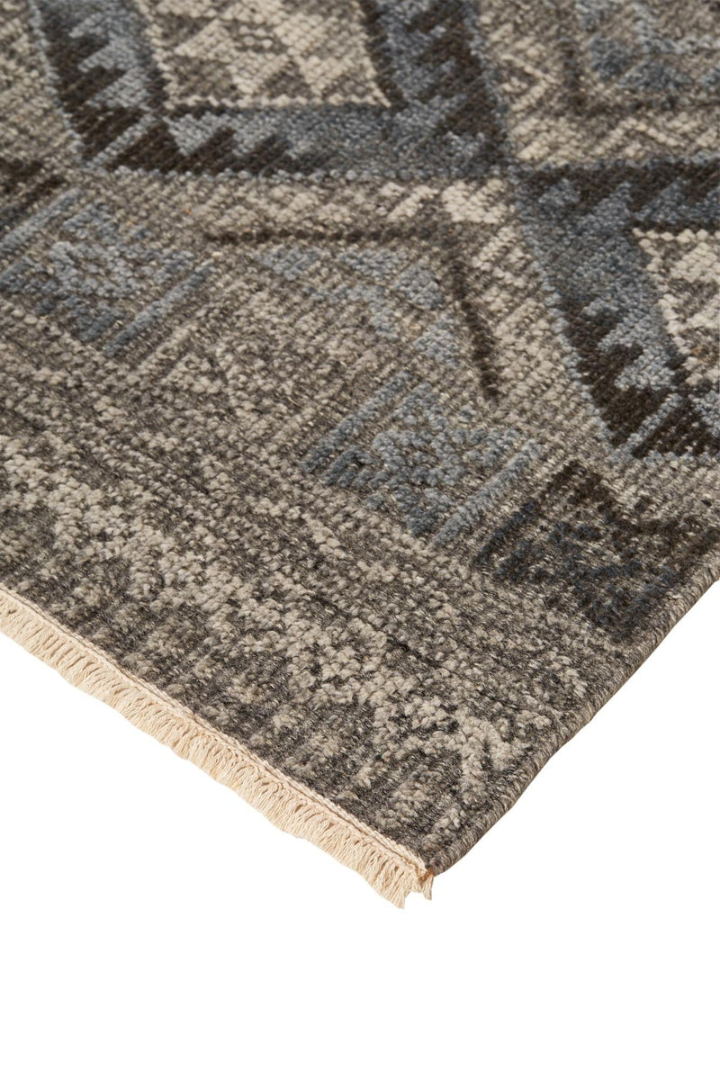 Payton Tribal Diamond Rug, Gray/Denim Blue, 5ft - 6in x 8ft - 6in Area Rug - Modern Rug Importers