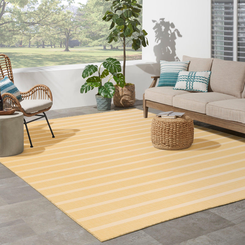 Nourison Positano POS03 Yellow Ivory Modern Rug