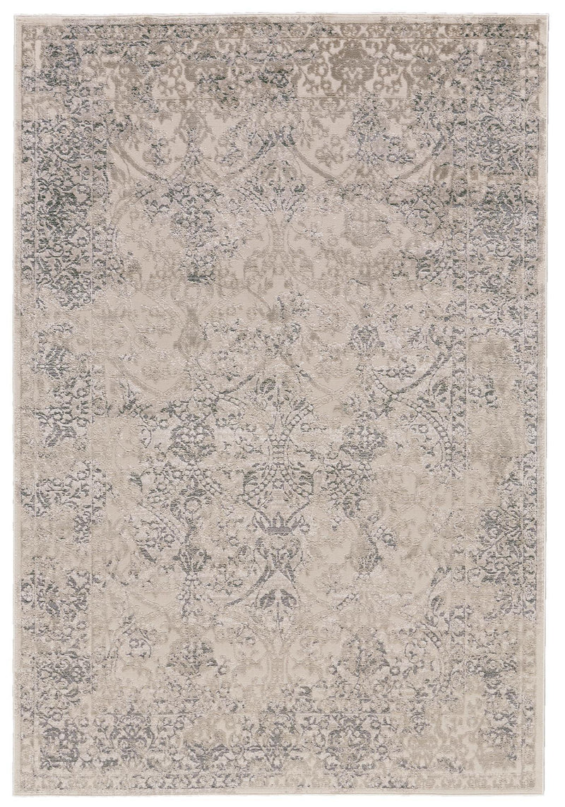 Prasad Distressed Ornamental Rug, Light Gray, 5ft x 8ft Area Rug - Modern Rug Importers