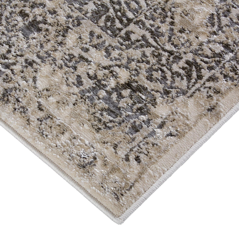 Prasad Distressed Ornamental Rug, Light Gray, 5ft x 8ft Area Rug - Modern Rug Importers