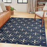 Nourison Nourison Essentials NRE04 Navy Ivory Modern Rug