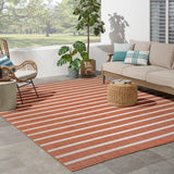 Nourison Positano POS03 Terracotta Ivory Modern Rug