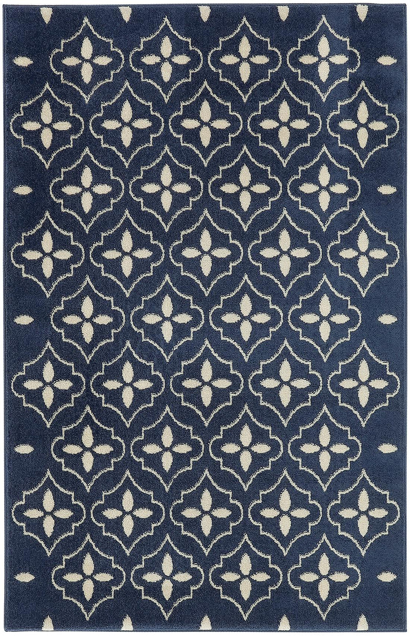 Nourison Nourison Essentials NRE04 Navy Ivory Modern Rug