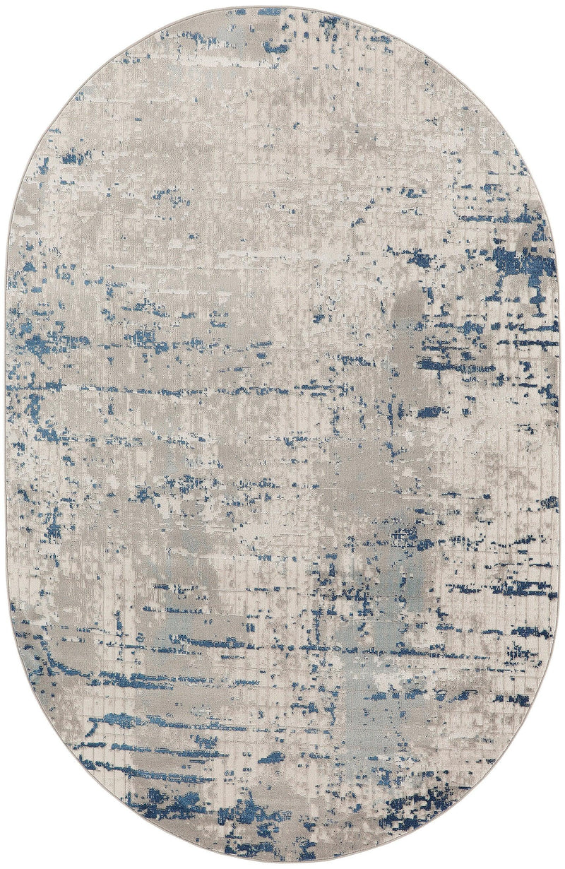 Nourison Quarry QUA01 Ivory Grey Blue Modern Indoor Rug