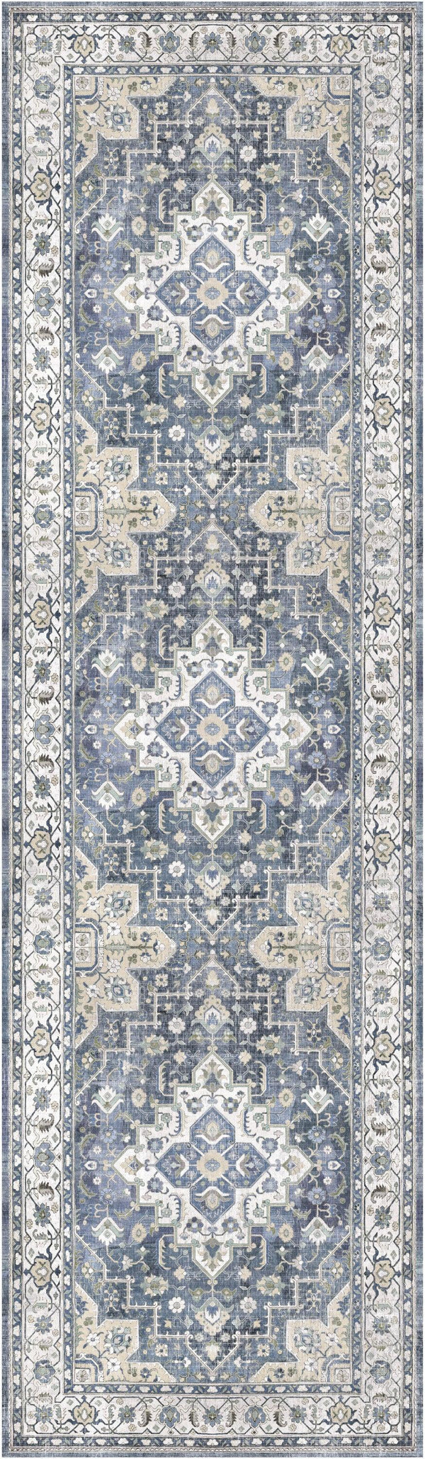 Nourison Vintage Home VNH04 Ivory Blue Bohemian Indoor Rug