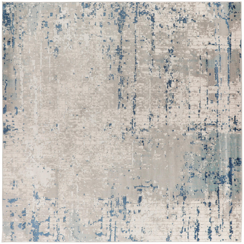 Nourison Quarry QUA01 Ivory Grey Blue Modern Indoor Rug