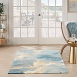 Nourison Prismatic 3'9" x 5'9" Blue Multicolor Modern Indoor Rug