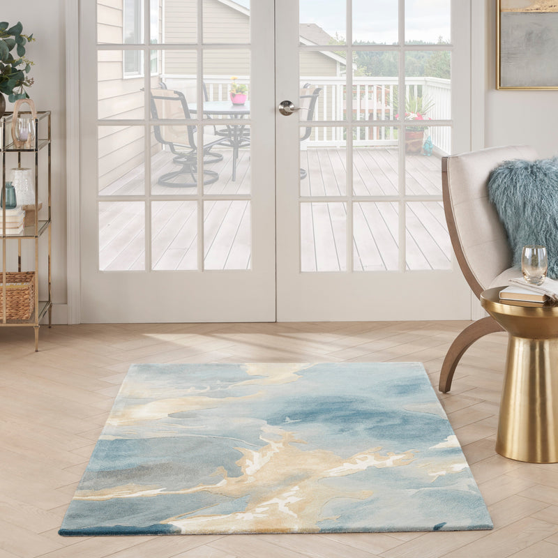 Nourison Prismatic 3'9" x 5'9" Blue Multicolor Modern Indoor Rug