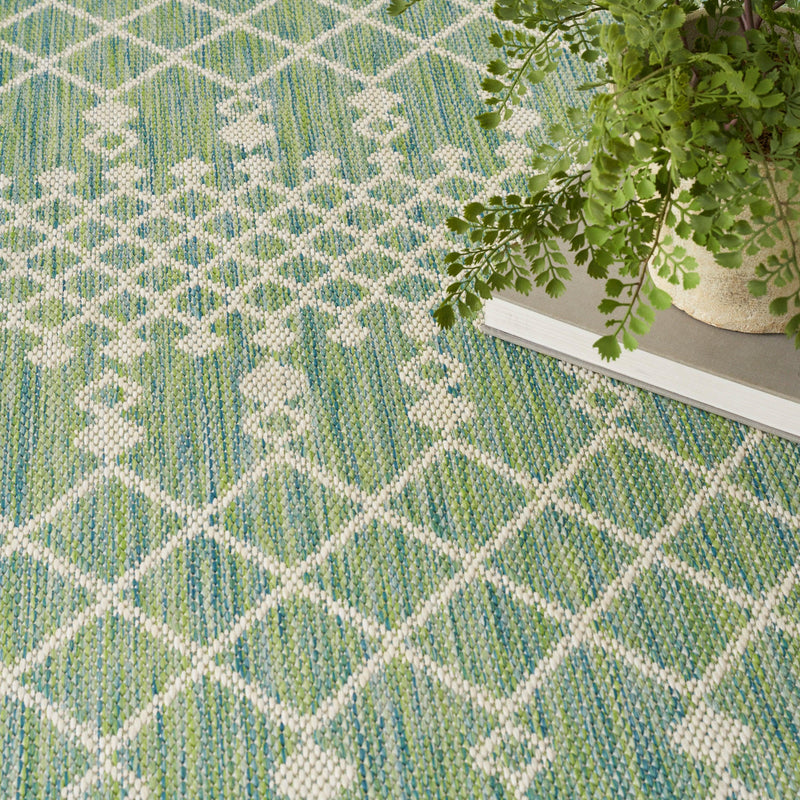 Nourison Positano POS02 Blue Green Modern Rug