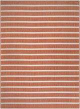 Nourison Positano POS03 Terracotta Ivory Modern Rug