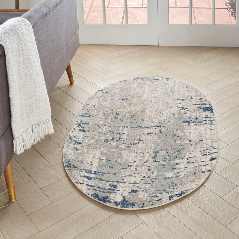 Nourison Quarry QUA01 Ivory Grey Blue Modern Indoor Rug