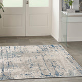 Nourison Quarry QUA01 Ivory Grey Blue Modern Indoor Rug