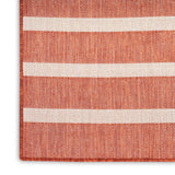 Nourison Positano POS03 Terracotta Ivory Modern Rug