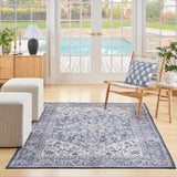 Nicole Curtis SR104 Machine Washable Series Navy Ivory Vintage Indoor Rug