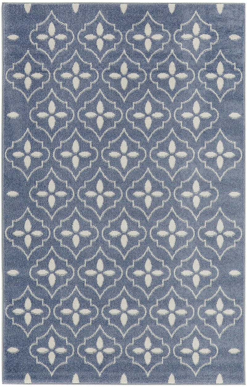 Nourison Nourison Essentials NRE04 Blue Ivory Modern Rug