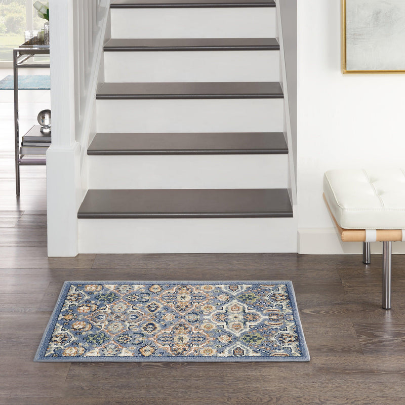 Nourison Home ALR03 Allur Light Blue Bohemian Indoor Rug