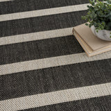 Nourison Positano POS03 Black Ivory Modern Rug