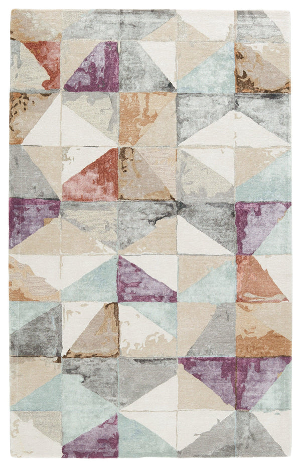 Jaipur Living Ruban Handmade Geometric Purple/ Beige Area Rug - Modern Rug Importers